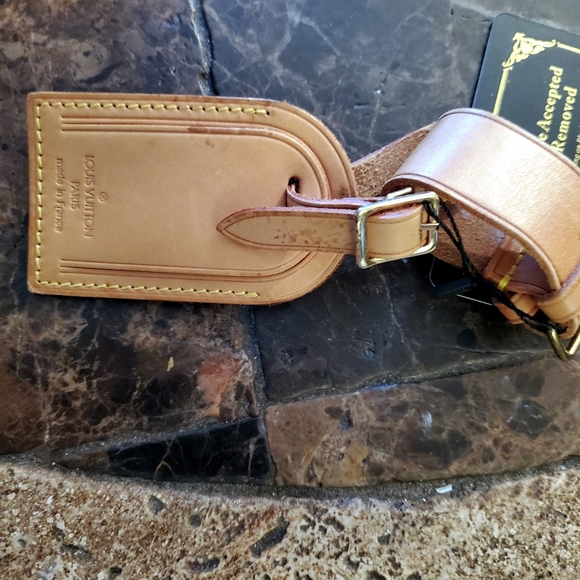 Louis Vuitton Natural Keepall Alma Leather Luggage Tag with loop strap cuff set - Picture 3 of 4